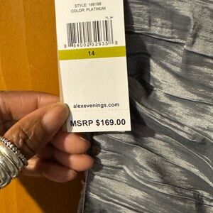 Alex Evenings Silver Textured Gown